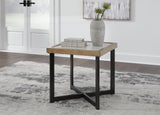 Contemporary Stone Square End Table, with Open Shelf, Multi Finish, for Living Room – product view