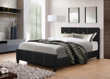 GTU Furniture Twin/Full/Queen/King Upholstered Faux Leather Headboard with Platform Bed Frame in Espresso/Black/White — Black / King-size