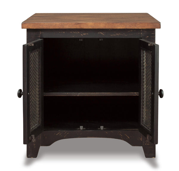 Relaxed Pine Rectangular End Table, with Open Shelf, Black / Brown Finish, for Living Room – alternate view 5