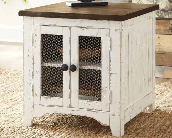 Casual Engineered Wood Rectangular End Table, with Open Shelf, White / Brown Finish, for Living Room – alternate view 9