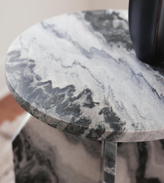 Modern Marble Square Accent Table, Black / White / Taupe Finish, for Living Room – alternate view 5