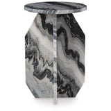 Modern Marble Square Accent Table, Black / White / Taupe Finish, for Living Room – alternate view 2