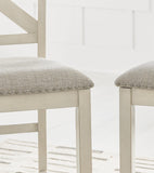 Set of 2 Antique White Polyester Counter Height Bar Stools with X-Back, Pub – alternate view 6