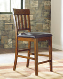 Set of 2 Medium Brown Faux Leather Counter Height Bar Stools, Shaker Style – alternate view 7