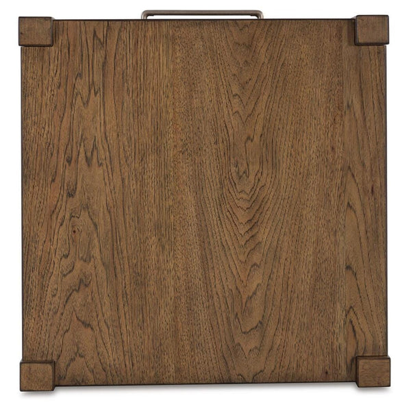 Relaxed Wood Square End Table, with Storage Drawer, Light Brown Finish, for Living Room – alternate view 8