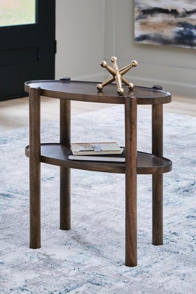 Everyday Mango Wood Rectangular Accent Table, with Open Shelf, Gray Brown Finish, for Living Room – alternate view 2
