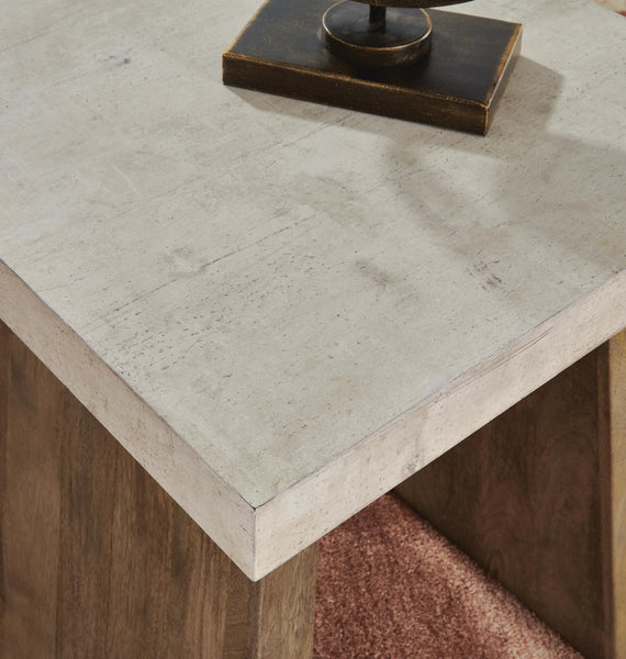 Relaxed Mango Wood Square End Table, Light Brown Finish, for Living Room – alternate view 5