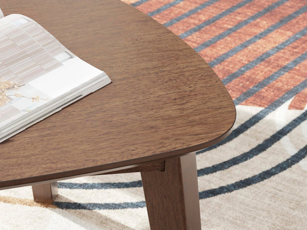Casual Acacia Wood Rectangular 3-Piece Coffee Table Set, Cocktail Table with 2 Matching End Tables, Brown – alternate view 9