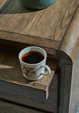 Sleek Engineered Wood Rectangular Accent Table, with Storage Drawers, Brown Finish, for Living Room – alternate view 4