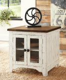 Casual Engineered Wood Rectangular End Table, with Open Shelf, White / Brown Finish, for Living Room – product view