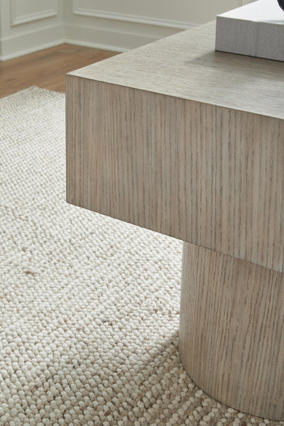 Contemporary Oak Square End Table, Light Grayish Brown Finish, for Living Room – alternate view 3