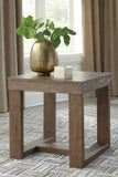 Sleek Ash Wood Square End Table, Gray Finish, for Living Room – product view