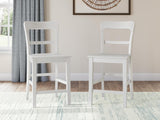 Set of 2 Farmhouse Wood Adjustable Height Bar Stools, Color Collection — White
