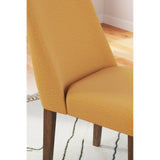 Set of 2 Lyncott Mid-Century Modern Dining Chair Kitchen Side Chair Solid Frame Gray Brown — Mustard Brown