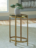 Sleek Glass Rectangular Accent Table, Gold Finish, for Living Room – alternate view 2