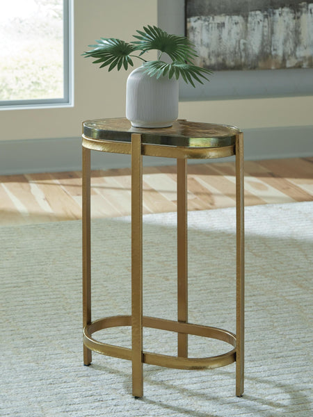 Sleek Glass Rectangular Accent Table, Gold Finish, for Living Room – alternate view 2