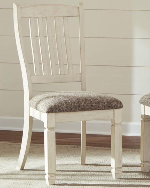 Set of 2 Bolanburg Farmhouse Traditional Dining Chair Kitchen Side Chair Solid Frame Antique White Brown – alternate view 2