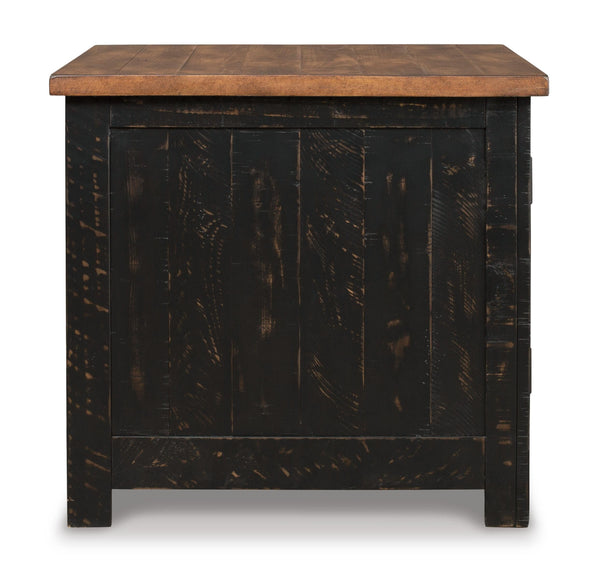 Relaxed Pine Rectangular End Table, with Open Shelf, Black / Brown Finish, for Living Room – alternate view 6