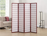 GTU Amazon B07PM8W4KW PT01 • GTU-3420C-4 — Japanese Style 4 Panels Wood Shoji Room Divider Screen Oriental for Home/Office — Cherry