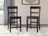 Set of 2 Farmhouse Wood Adjustable Height Bar Stools, Color Collection — Black