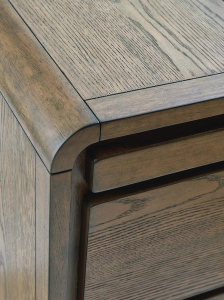 Sleek Engineered Wood Rectangular Accent Table, with Storage Drawers, Brown Finish, for Living Room – alternate view 9