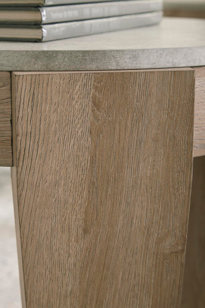 Casual MDF Round 3-Piece Coffee Table Set, Cocktail Table with 2 Matching End Tables, Light Brown Finish – alternate view 2