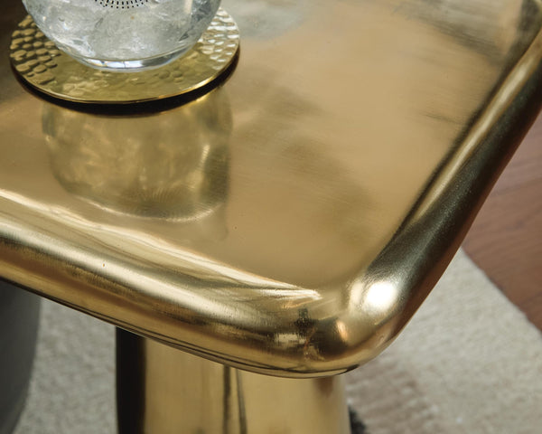 Modern Aluminum Square Accent Table, Gold Finish, for Living Room – alternate view 4