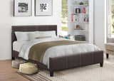 GTU Furniture Twin/Full/Queen/King Upholstered Faux Leather Headboard with Platform Bed Frame in Espresso/Black/White — Espresso / Full-size