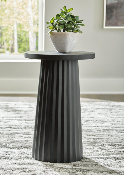 Sleek Wood Square Accent Table, Black Finish, for Living Room – product view