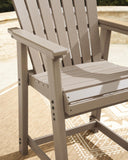 Set of 2 Medium Brown Wood Outdoor Counter Height Bar Stools with Arms, Pub – alternate view 5