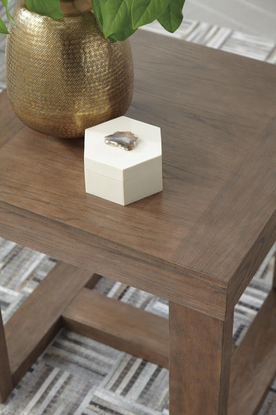 Sleek Ash Wood Square End Table, Gray Finish, for Living Room – alternate view 7