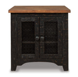 Relaxed Pine Rectangular End Table, with Open Shelf, Black / Brown Finish, for Living Room – alternate view 4