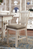 Set of 2 Two-Tone Wood Counter Height Bar Stools with Woven Fabric Seat – alternate view 7