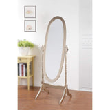Swivel Adjustable Full-Length Oval Wood Cheval Floor Mirror, in White / Black / Cherry / Oak / Silver / Gold – product view