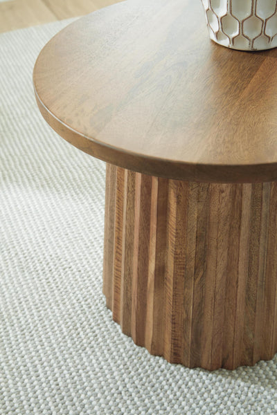 Modern Wood Square Accent Table, Natural Finish, for Living Room – alternate view 3