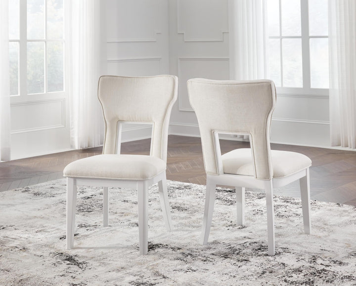 Set of 2 Chalanna Contemporary Glam Dining Chair Kitchen Side Chair Solid Frame White – product view