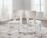 Set of 2 Chalanna Contemporary Glam Dining Chair Kitchen Side Chair Solid Frame White – product view