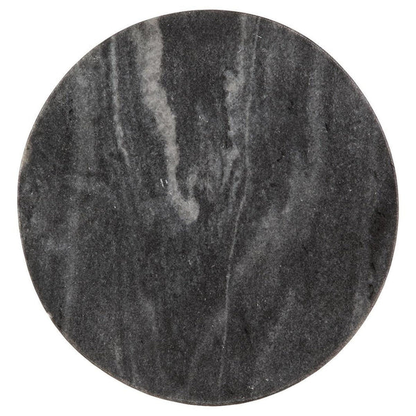 Sleek Marble Square Accent Table, Black / White / Gold Finish, for Living Room – alternate view 4