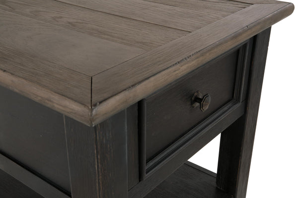 Everyday Engineered Wood Rectangular End Table, with Storage Drawer, Grayish Brown / Black Finish, – alternate view 9