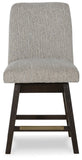 Set of 2 Beige / Dark Brown Polyester Swivel Counter Height Bar Stools, Pub – alternate view 3