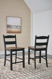 Set of 2 Black / Brown Wood Adjustable Height Bar Stools, Two-Tone, Home Bar – alternate view 6