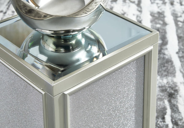 Set of 2 Sleek Glass Square Nesting End Tables, Silver Finish, for Living Room – alternate view 4