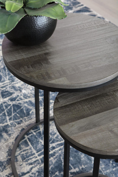 Set of 2 Casual Ash Wood Square Accent Table, Black / Gray Finish, for Living Room – alternate view 2