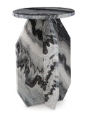 Modern Marble Square Accent Table, Black / White / Taupe Finish, for Living Room – alternate view 3