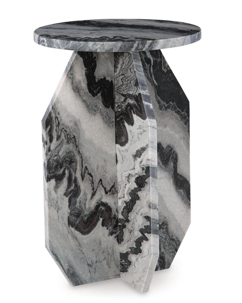 Modern Marble Square Accent Table, Black / White / Taupe Finish, for Living Room – alternate view 3