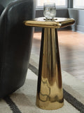 Modern Aluminum Square Accent Table, Gold Finish, for Living Room – product view