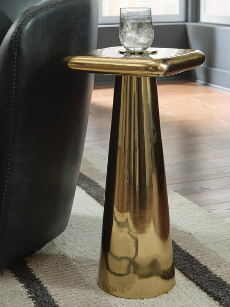 Modern Aluminum Square Accent Table, Gold Finish, for Living Room – product view