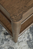 Sleek Rubberwood Rectangular End Table, with Storage Drawer, Brown Finish, for Living Room – alternate view 7