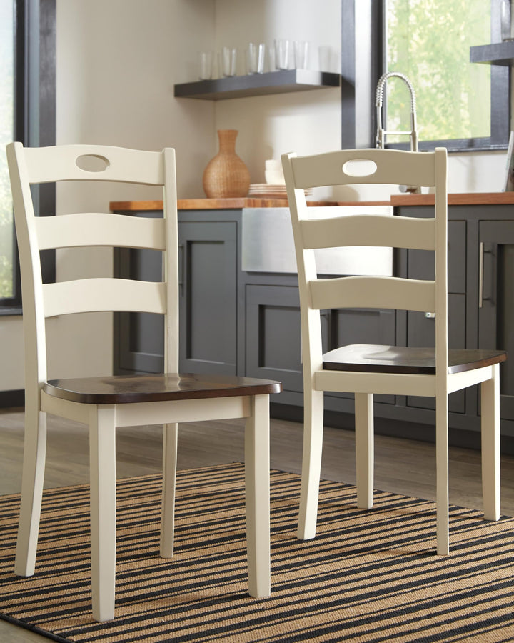 Set of 2 Woodanville Cottage Farmhouse Dining Chair Kitchen Side Chair Solid Frame White – product view