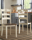 Set of 2 Woodanville Cottage Farmhouse Dining Chair Kitchen Side Chair Solid Frame White – product view